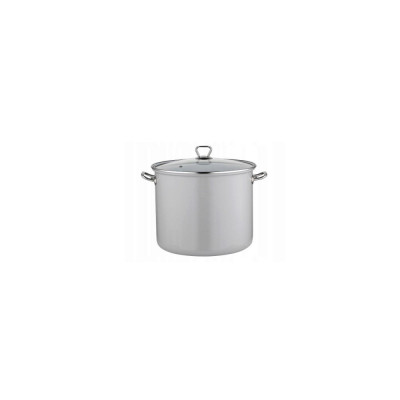 Oala din inox emailat lucios, cu capac, gri, 14l-28cm, Florina foto