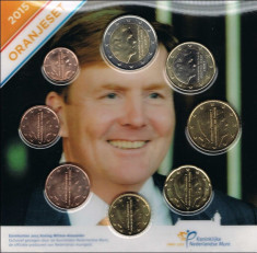 SET 8 monede euro OLANDA 2015 (Oranjeset) - UNC foto