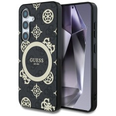 Husa Samsung Galaxy S25 originala Guess IML Peony On 4G Background MagSafe, negru, GUHMS25SH4PYEEK foto