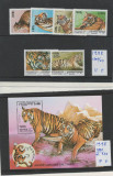 Cambodgea 1998 nestampilat - Mi 1800/05, bl 236 - Feline, fauna