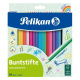 Creioane Color, Set 24 Culori, Sectiune Triunghiulara, Pelikan