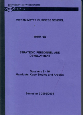 Strategic Personnel and Development Westminster Business School foto