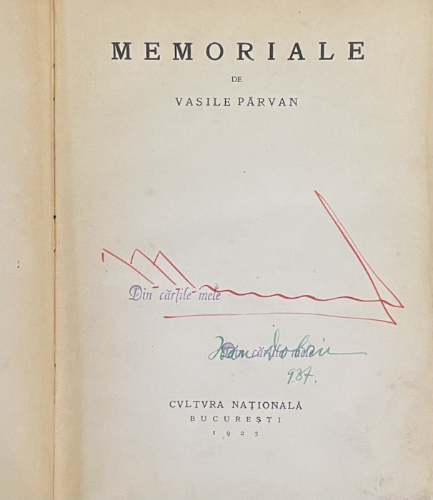 MEMORIALE-VASILE PARVANU 1923