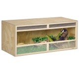 PawHut Terrariu din lemn OSB pentru reptile cu ușă glisantă din sticlă - 120 x 50 x 50 cm natural | Aosom Romania