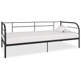 Cumpara ieftin Cadru pat de zi, negru, 90 x 200 cm, metal
