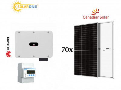 Kit sistem fotovoltaic 36 kW, invertor trifazat Huawei si 2 paleti cu panouri Fotovoltaice Canadian Solar 550W foto