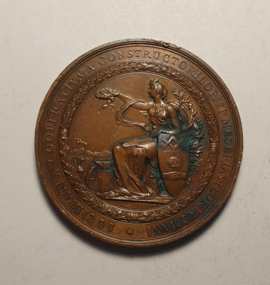 Medalia Societatea Cooperativa a Constructorilor si Meseriasilor Romani 1894 foto