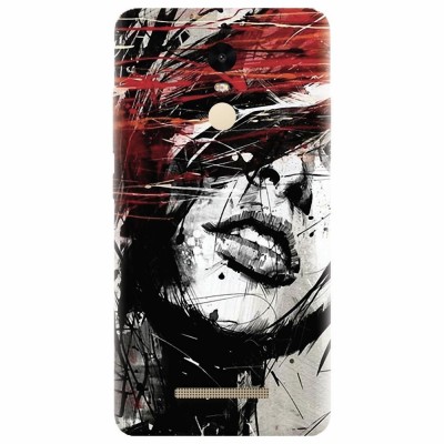 Husa silicon pentru Xiaomi Remdi Note 3, Byroglyphics Woman Drawing foto