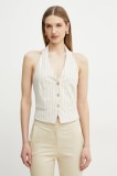 Fracomina vestă culoarea bej, un singur rand de nasturi, FR25SJ5002W761D4
