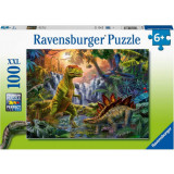 PUZZLE OAZA DINOZAURILOR, 100 PIESE, Ravensburger