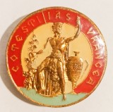 INSIGNA VITICULTURA CRAMELE COTESTI IAS VRANCEA FOND CENTRAL ALB ROSU SI ALBASTRU DESCHIS PE CONTUR AGRICULTURA VIN ( CITITI DESCRIEREA )