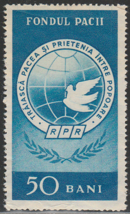 1959 Romania - Marca fiscala Fondul Pacii, propaganda RPR