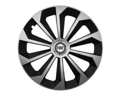 Set 4 capace roti Fame Gri-Negru cu inel R16, pentru gama auto Fiat foto