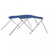 VidaXL Parasolar barcă Bimini cu 3 arcuri, albastru, 183x196x137 cm