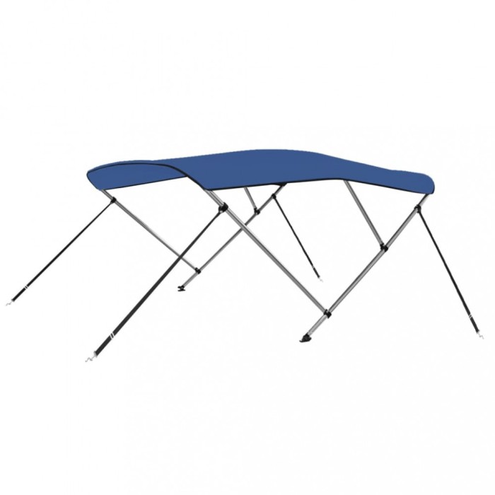 vidaXL Parasolar barcă Bimini cu 3 arcuri, albastru, 183x180x137 cm