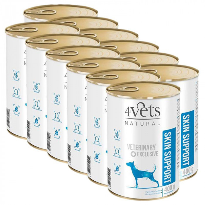 4Vets Natural Veterinary Exclusive SKIN SUPPORT 12 x 400 g