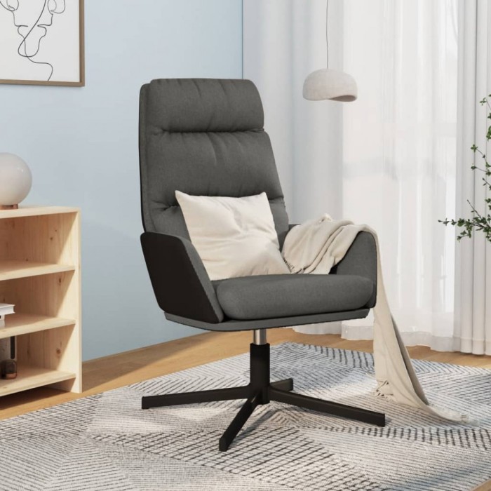 vidaXL Scaun de relaxare, gri &icirc;nchis, material textil 341149