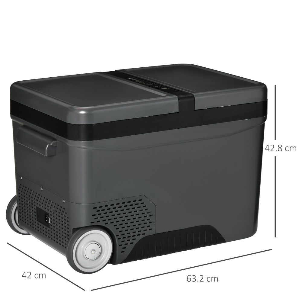 Outsunny Frigider Portabil Electric cu Compresor de 45L cu Maner Telescopic  si Roti, pentru Masini si Camioane | Aosom Ro | Okazii.ro