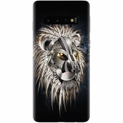 Husa silicon pentru Samsung Galaxy S10, Abstract Lion 001 foto