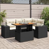 Cumpara ieftin Gossi set mobilier de gradina cu perne, 5 piese, negru, poliratan