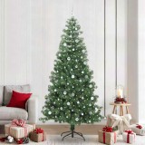 vidaXL Brad de Crăciun cu 300 LED cu suport Verde 240 cm PVC 3396403
