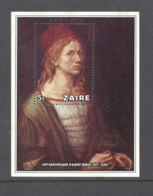 Zaire 1978 Painting Durer perf. sheet Mi.B21 MNH S.720 foto