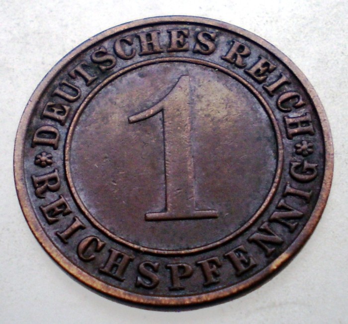 B.294 GERMANIA WEIMAR 1 REICHSPFENNIG 1936 A