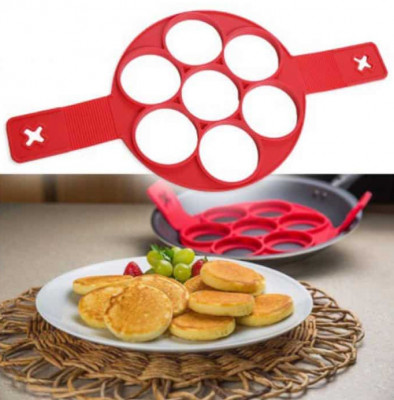 Set 2x Forma din silicon alimentar pentru gatit oua si clatite foto