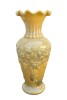 VECHE VAZA DIN OPALINA CU MODEL FLORAL IN RELIEF