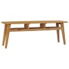 Comoda TV vidaXL Lemn Masiv Tec 120x35x45 cm Maro, Dulap TV Rustic cu 3 Rafturi, Suport TV Lemn Natural