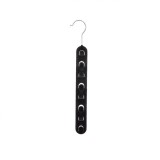 Umeras vertical din catifea pentru curele si genti, 8 agatatori, 39,5 cm, Negru