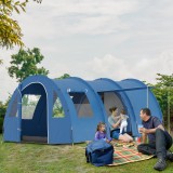 Cumpara ieftin Outsunny Cort Tunel pentru 5-6 Persoane, Cort de Camping cu Doua Camere, cu Podea Cusuta, 2 Usi si Geanta de Transport, 2000mm Coloana de Apa pentru P