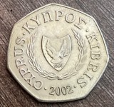 C50 CL 1 - Moneda foarte veche - Cipru - 50 centi - 2002