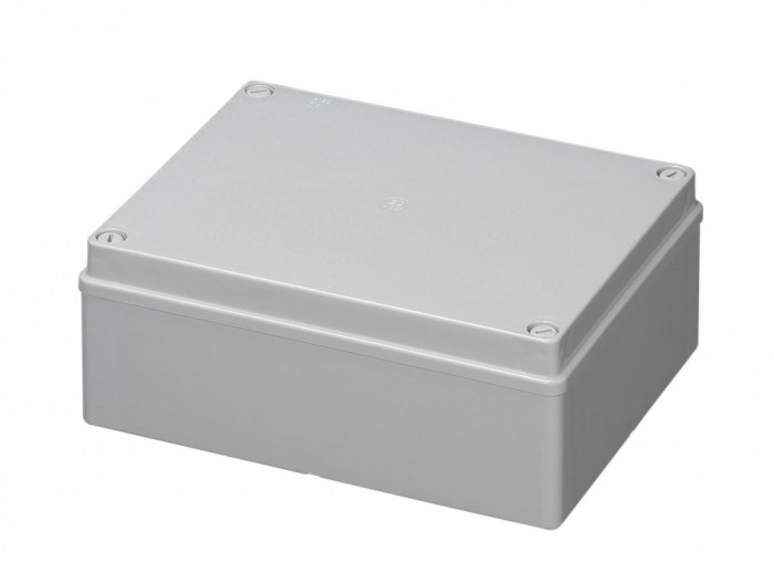 Doza aplicata patrata 190x140x70mm IP56 pentru distributie jonctiune ABS rezistenta UV fara presetupe margini netede