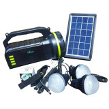 Kit solar camping, CClamp CL-18, portabil, 10W, lanterna, 3 becuri, Negru