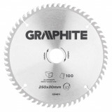 Disc circular vidia, pentru aluminiu, 100&nbsp;dinti, 250x30 mm, Graphite&nbsp;