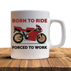 Cana personalizata model " Born To Ride " 9.5x8cm