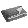 Cuvertura Fotoliu Blana Artificiala Sherpa Gri-Alb 160x130cm | Patura Poliester Moale Decorativa Canapea
