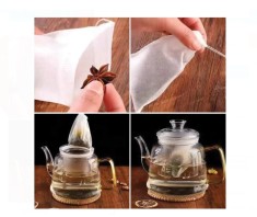 Set 100 de Plicuri cu Filtre pentru Ceai, cu sfoara, 6x8 cm