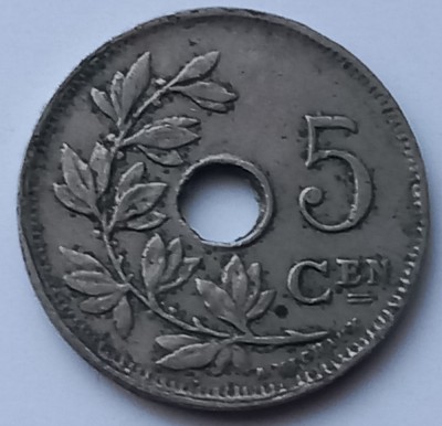 Belgia , 5 Centimes 1923 foto