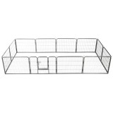Cumpara ieftin Tarc pentru caini, 12 panouri, negru, 80 x 60 cm, otel