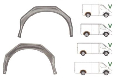 Segment reparatie aripa spate interior Ford Transit (V184/5), 05.2000-04.2006; Transit/Tourneo 05.2006-04.2013, parte montare dreapta, 324784-5, Afte foto