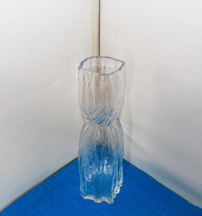 Vaza cristal clar suflata manual - Trunchi - design Chr. Sjogren, Lindshammar