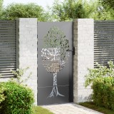 vidaXL Poartă de grădină Negru 100 x 200 cm Oțel vopsit &icirc;n pulbere