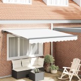 VidaXL Cortina Retractabilă Manual Alb 300x250 cm țesătură
