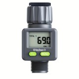Apometru digital de apă pentru irigat, afișaj LCD, compatibil furtun grădină, 3/4&quot; si 1&quot;, măsurare volum apă &icirc;n litri și galoane
