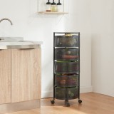 Carucior servire la masa Steigen cu 5 cosuri negru [en.casa] HausGarden Leisure, [en.casa]