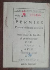QW13 5 - 1990 - tematica CFR - Permise pentru calatorii gratuite pe CFR