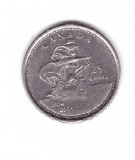 Moneda Canada 25 cents/centi 2004 Saint Croix Island, stare foarte buna, curata, America de Nord, Nichel