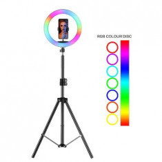 Lampa circulara LED 56 cm diametru RGB,trepied 200 cm inlcus